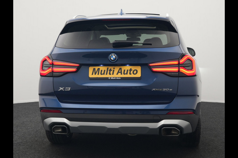 BMW X3 xDrive30e LCI FACELIFT MODEL Plug In Hybrid 293pk Dealer O.H PHEV | Trekhaak af Fabriek | Panodak | Laser LED | 360 Camera | Head Up | Lederen Sportstoelen Memory | Keyless | Apple Carplay |
