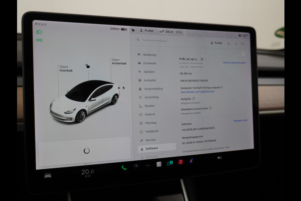 Tesla Model 3 Long Range AWD 75kWh Soh 89% Lmv 19" Navi Ecc Leder Panoramadak Adaptive Cruise Control Autopilot Elek.Stoelen+Verwarmd+Memory Premium Audio 4WD Privacy Glas Fabrieksgarantie op Accu en motor tot 24-08-2028 1e Eigenaar Origineel Nederlandse Auto