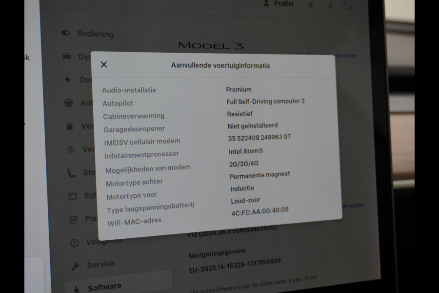 Tesla Model 3 Long Range AWD 75kWh Soh 89% Lmv 19" Navi Ecc Leder Panoramadak Adaptive Cruise Control Autopilot Elek.Stoelen+Verwarmd+Memory Premium Audio 4WD Privacy Glas Fabrieksgarantie op Accu en motor tot 24-08-2028 1e Eigenaar Origineel Nederlandse Auto
