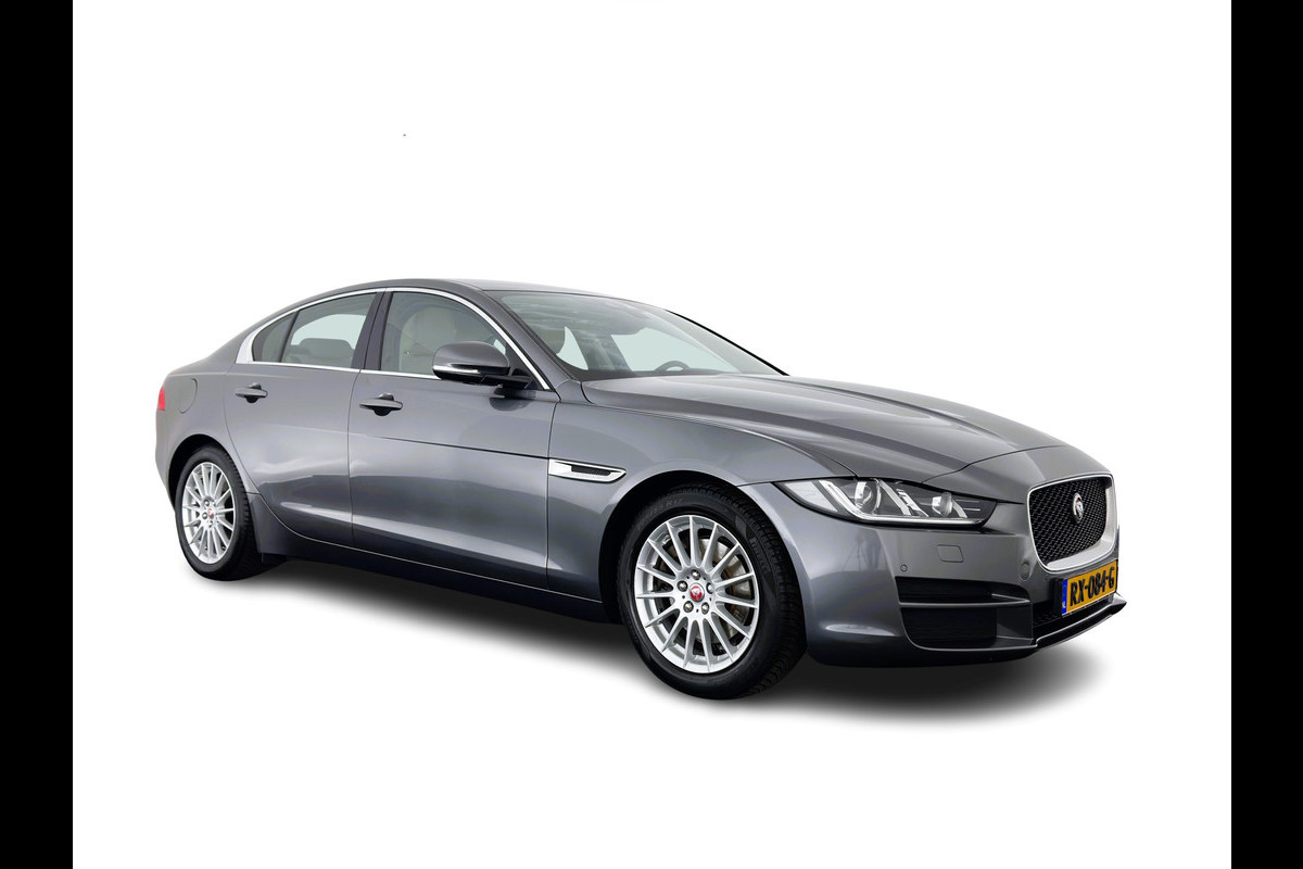 Jaguar XE 2.0 D Prestige [ DISTRIBUTIE-HOORBAAR ] Aut. *LUXURY-LEATHER | XENON | NAVI-FULLMAP | CAMERA | HEATED-COMFORTSEATS | ECC | KEYLESS | SHIFT-PADDLES | LANE-ASSIST |  PDC | CRUISE | TOWBAR | 17''ALU*