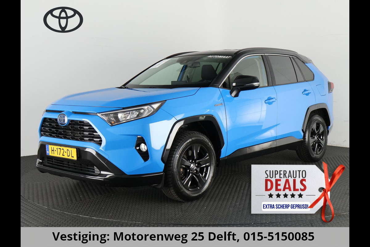 Toyota RAV4 2.5 HYBRID BI-TONE PACK AUTOMAAT GARANTIE 2030* TREKHAAK. ALARM.CYAAN BITONE METALLIC!