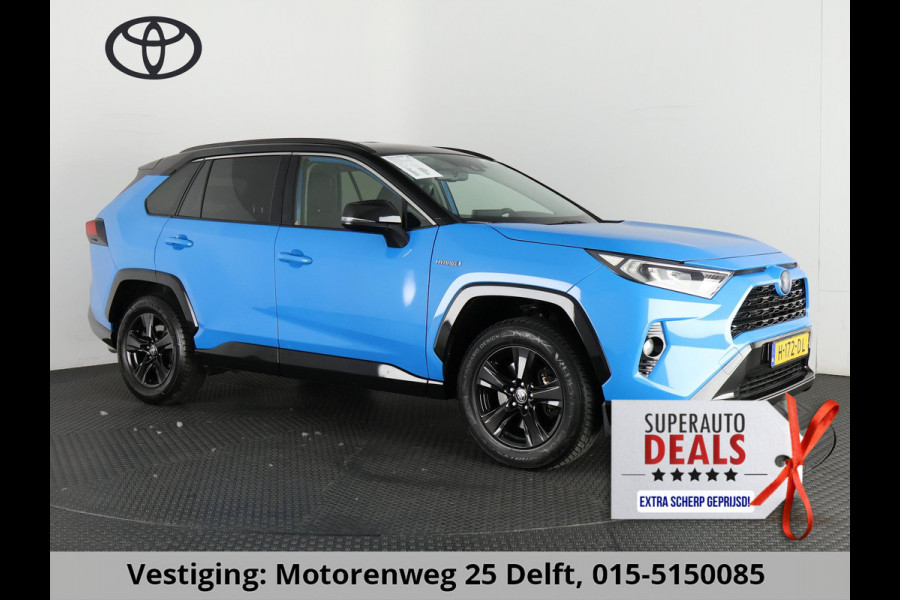 Toyota RAV4 2.5 HYBRID BI-TONE PACK AUTOMAAT GARANTIE 2030* TREKHAAK. ALARM.CYAAN BITONE METALLIC!