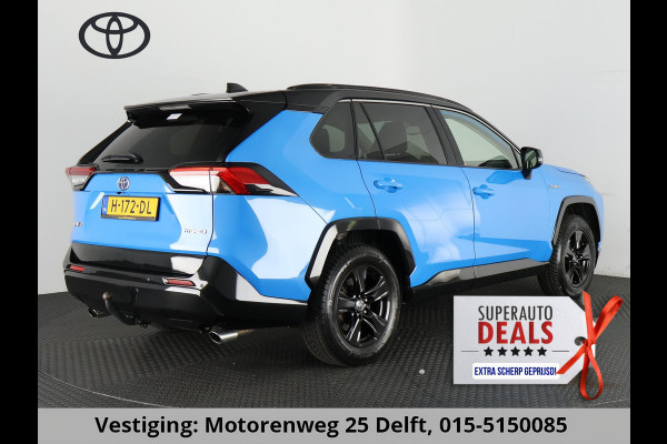 Toyota RAV4 2.5 HYBRID BI-TONE PACK AUTOMAAT GARANTIE 2030* TREKHAAK. ALARM.CYAAN BITONE METALLIC!