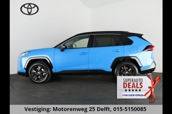 Toyota RAV4 2.5 HYBRID BI-TONE PACK AUTOMAAT GARANTIE 2030* TREKHAAK. ALARM.CYAAN BITONE METALLIC!