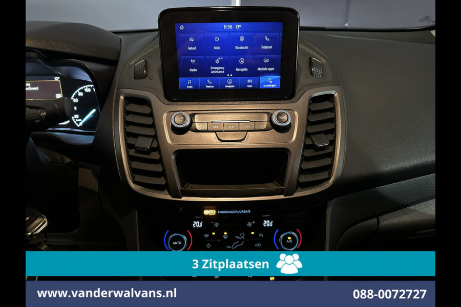 Ford Transit Connect 1.5 EcoBlue 100pk L1H1 Euro6 Airco | 3-Zits | Camera | Navigatie | LED | Cruisecontrol | Verwarmde voorruit Stoelverwarming, Trekhaak, Parkeersensoren, Bijrijdersbank