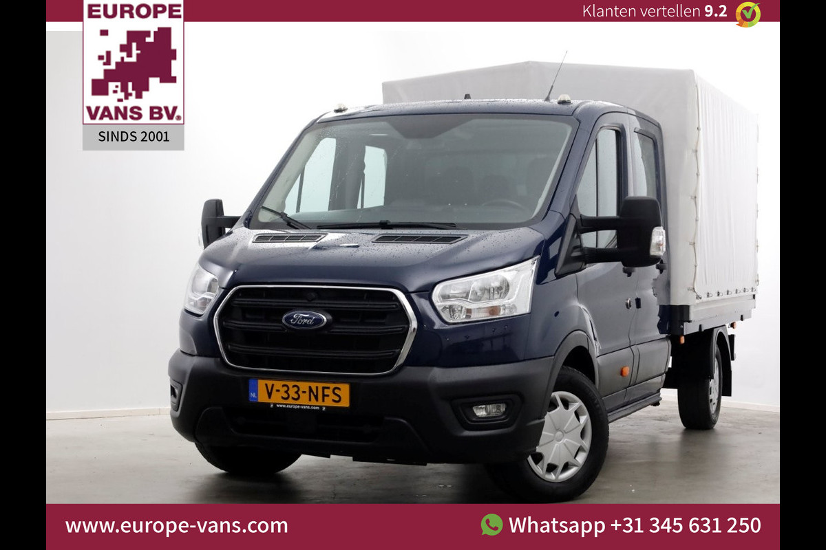 Ford Transit 350 2.0 TDCI 130pk 4x4 L3H1 Trend D.C. Open laadbak met huif 06-2021