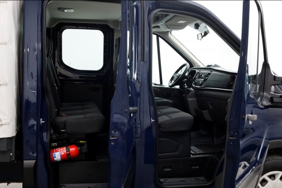 Ford Transit 350 2.0 TDCI 130pk 4x4 L3H1 Trend D.C. Open laadbak met huif 06-2021