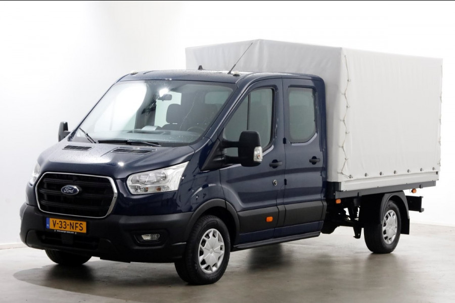 Ford Transit 350 2.0 TDCI 130pk 4x4 L3H1 Trend D.C. Open laadbak met huif 06-2021