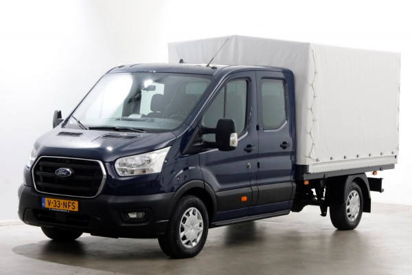 Ford Transit 350 2.0 TDCI 130pk 4x4 L3H1 Trend D.C. Open laadbak met huif 06-2021