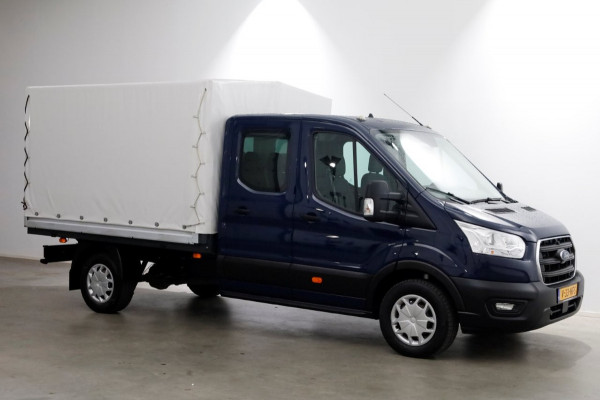 Ford Transit 350 2.0 TDCI 130pk 4x4 L3H1 Trend D.C. Open laadbak met huif 06-2021