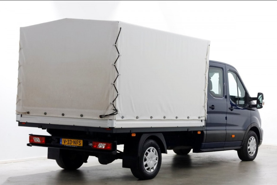 Ford Transit 350 2.0 TDCI 130pk 4x4 L3H1 Trend D.C. Open laadbak met huif 06-2021