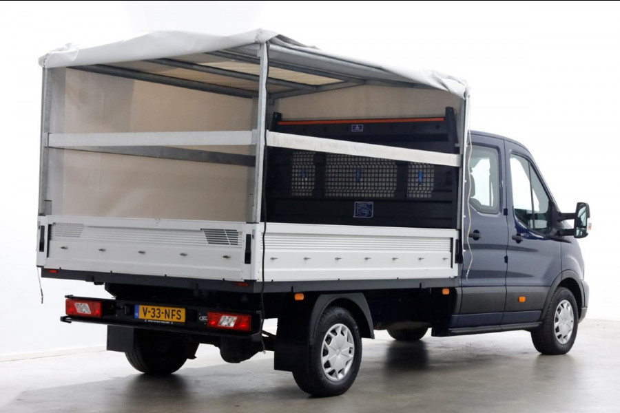 Ford Transit 350 2.0 TDCI 130pk 4x4 L3H1 Trend D.C. Open laadbak met huif 06-2021