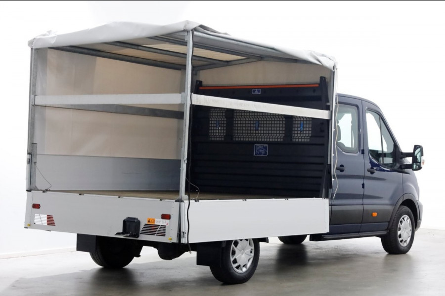 Ford Transit 350 2.0 TDCI 130pk 4x4 L3H1 Trend D.C. Open laadbak met huif 06-2021