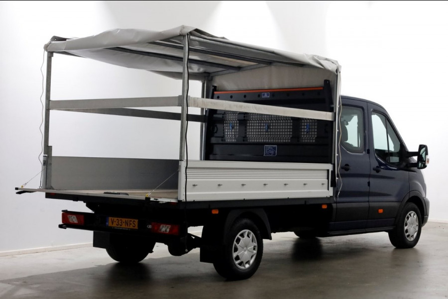 Ford Transit 350 2.0 TDCI 130pk 4x4 L3H1 Trend D.C. Open laadbak met huif 06-2021
