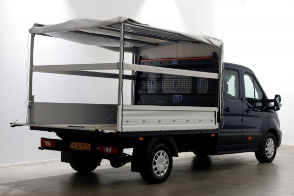 Ford Transit 350 2.0 TDCI 130pk 4x4 L3H1 Trend D.C. Open laadbak met huif 06-2021