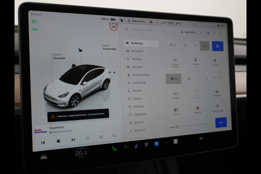 Tesla Model Y RWD 58kWh LFP Warmtepomp Leder Panoramadak Navi Ecc Led Stoel+Stuurverwarming AMD Ryzen™ Processor Elektrisch Verstelbare Stoelen + Memory Keyless Origineel Nederlandse Auto Fabrieksgarantie 23-8-'24/80.000km Garantie op Accu 23-8-'32/160.000km