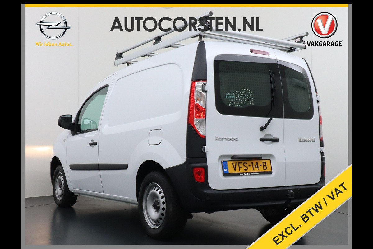 Renault Kangoo 1.5DCi 75 Airco Navi Trekhaak Cruise Control Pdc Energy Comfort Schuifdeur met Raam Imperiaal Betonplex Vloer Wandbetimmering Tussenwand Euro 6 100% Dealeronderhouden 1e Eigenaar