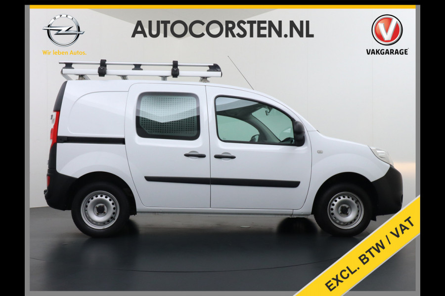 Renault Kangoo 1.5DCi 75 Airco Navi Trekhaak Cruise Control Pdc Energy Comfort Schuifdeur met Raam Imperiaal Betonplex Vloer Wandbetimmering Tussenwand Euro 6 100% Dealeronderhouden 1e Eigenaar