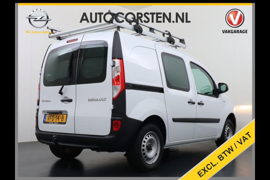 Renault Kangoo 1.5DCi 75 Airco Navi Trekhaak Cruise Control Pdc Energy Comfort Schuifdeur met Raam Imperiaal Betonplex Vloer Wandbetimmering Tussenwand Euro 6 100% Dealeronderhouden 1e Eigenaar