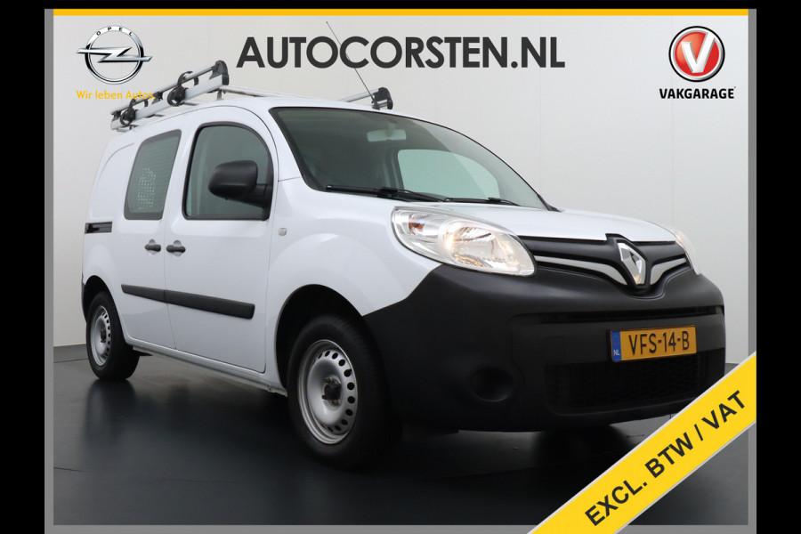 Renault Kangoo 1.5DCi 75 Airco Navi Trekhaak Cruise Control Pdc Energy Comfort Schuifdeur met Raam Imperiaal Betonplex Vloer Wandbetimmering Tussenwand Euro 6 100% Dealeronderhouden 1e Eigenaar