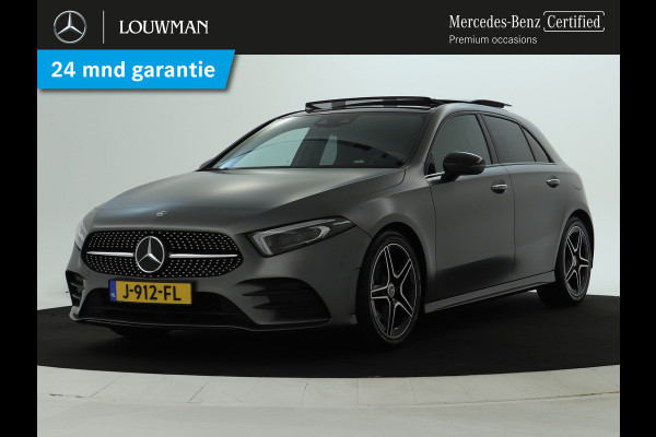 Mercedes-Benz A-Klasse 160 Business Solution AMG Panoramadak | 5 spaaks lichtmetalen velgen | Navigatie | Parking support met camera achter | elect bed. voorstoelen met memory | Inclusief 48 maanden Mercedes-Benz Certified garantie voor Europa.