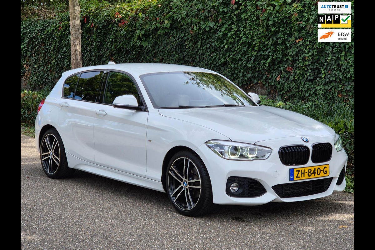 BMW 1-serie M Sport Ed CarPlay NAP LED GR Navi Automaat Black Panel Teller All weather M Velgen GARANTIE Rij-K 118i High Executive