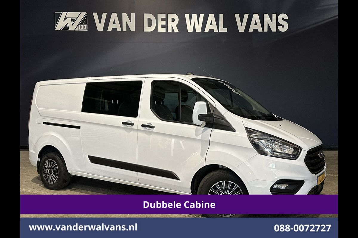 Ford Transit Custom 2.0 TDCI 131pk Automaat L2H1 Dubbele Cabine Euro6 Airco | 5-zits | Camera | Navigatie LED, Cruiscontrol, Stoelverwarming, Verwarmde Voorruit, Parkeersensoren