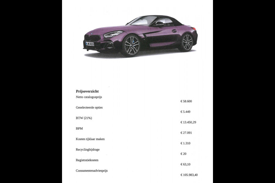 BMW Z4 Roadster M40i High Executive | M-Sport | Harman Kardon | Nieuwstaat