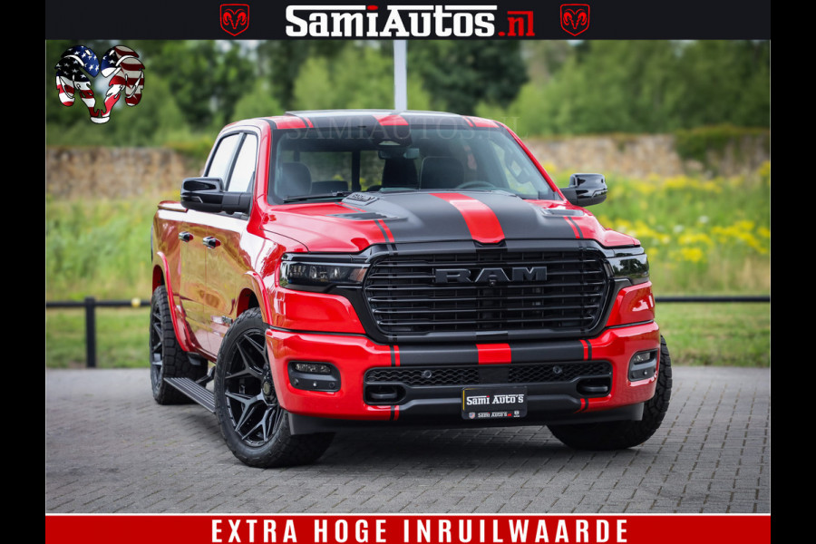 Dodge Ram 1500 Night Premium | RED DEVIL | Full Option | De Meest Luxe Pick-Up in zijn Klasse | Comfortabele Dubbele Cabine met Royale 5 Zitplaatsen | BPM vrij | Nu Leverbaar uit Voorraad | Voorraad Nr 2226 - 4993