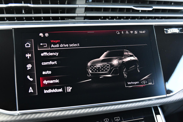 Audi Q8 60 TFSI e quattro Pro Line S Competition. RS Zetels, Massage, Carbon, 4W sturing, Softcl, Pano, Koeling, HUD, B&O, Trekh!