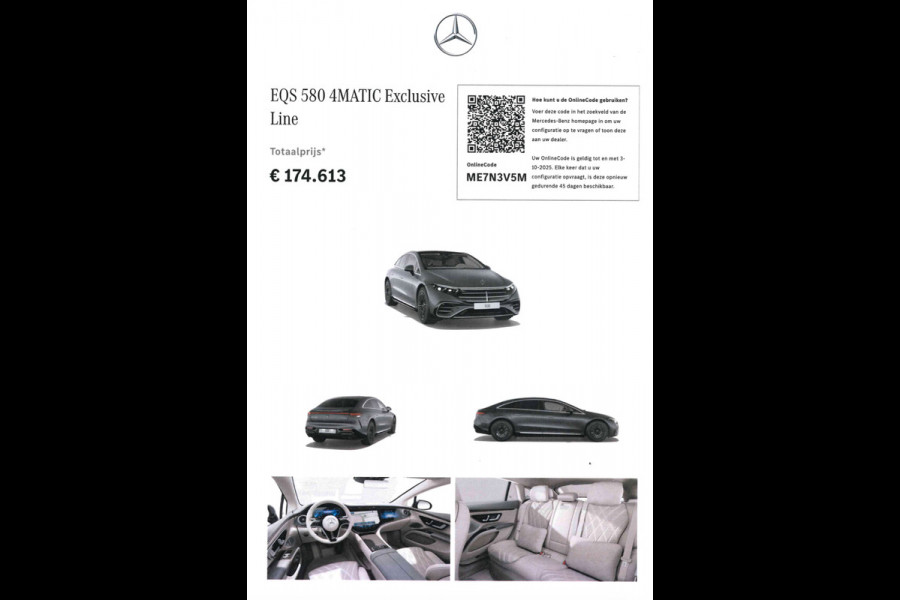 Mercedes-Benz EQS 580 4MATIC AMG Line | BTW | 1e eigenaar Mercedes-Benz EQS 580 4MATIC AMG Line | BTW | 1e eigenaar