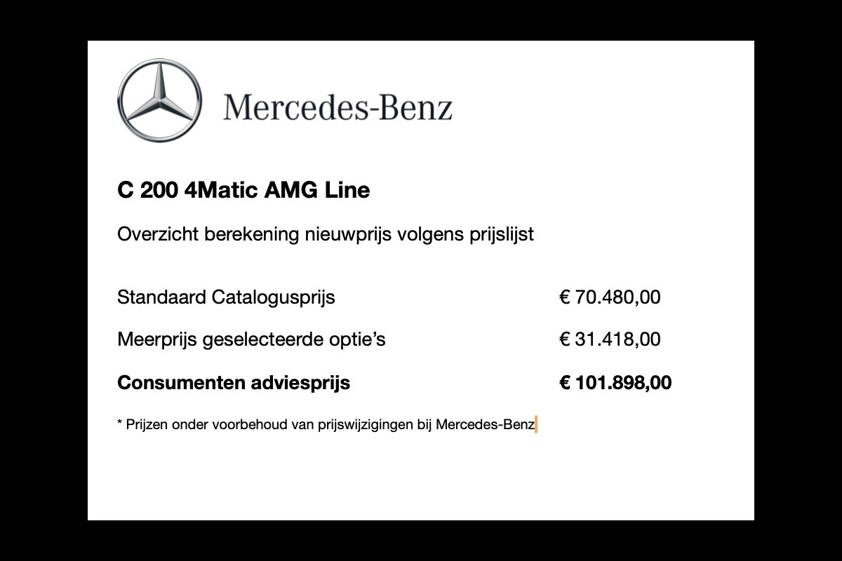 Mercedes-Benz C-Klasse C 200 4MATIC AMG Line | Zeer compleet
