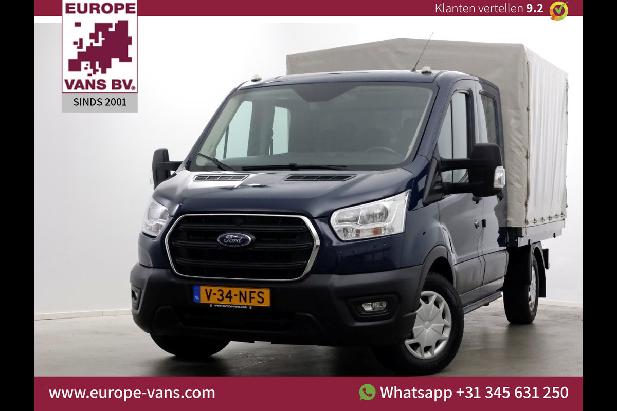 Ford Transit 350 2.0 TDCI 130pk 4x4 L2H1 Trend D.C. Open laadbak met huif 06-2020