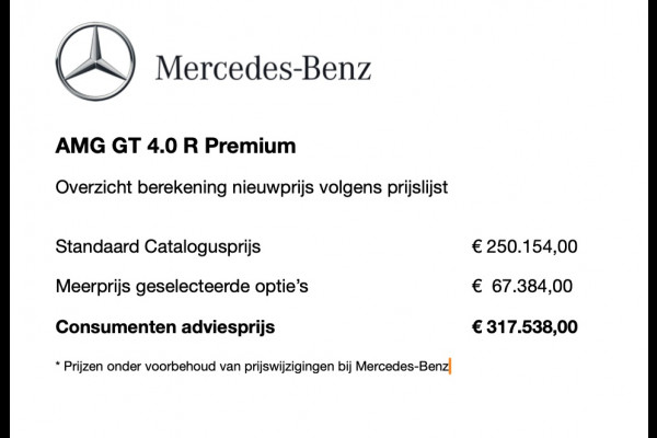 Mercedes-Benz AMG GT 4.0 R Pro 1/750 | NL auto | Full Xpel Mercedes-Benz AMG GT 4.0 R Pro 1/750 | NL auto | Full Xpel