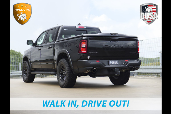 Dodge Ram | 1500 | Rebel | Night | 4x4 | Crew Cab | 3.0L Twin-turbo I6 | BPM-VRIJ | LPG | 10,2 inch Passenger Screen | Harman Kardon | Incl trekhaak | Incl LPG Getoonde accessoires zijn verkrijgbaar tegen meerprijs