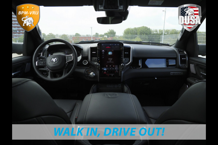 Dodge Ram | 1500 | Rebel | Night | 4x4 | Crew Cab | 3.0L Twin-turbo I6 | BPM-VRIJ | LPG | 10,2 inch Passenger Screen | Harman Kardon | Incl trekhaak | Incl LPG Getoonde accessoires zijn verkrijgbaar tegen meerprijs