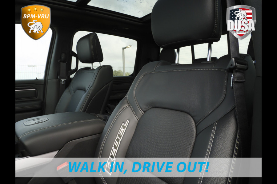 Dodge Ram | 1500 | Rebel | Night | 4x4 | Crew Cab | 3.0L Twin-turbo I6 | BPM-VRIJ | LPG | 10,2 inch Passenger Screen | Harman Kardon | Incl trekhaak | Incl LPG Getoonde accessoires zijn verkrijgbaar tegen meerprijs
