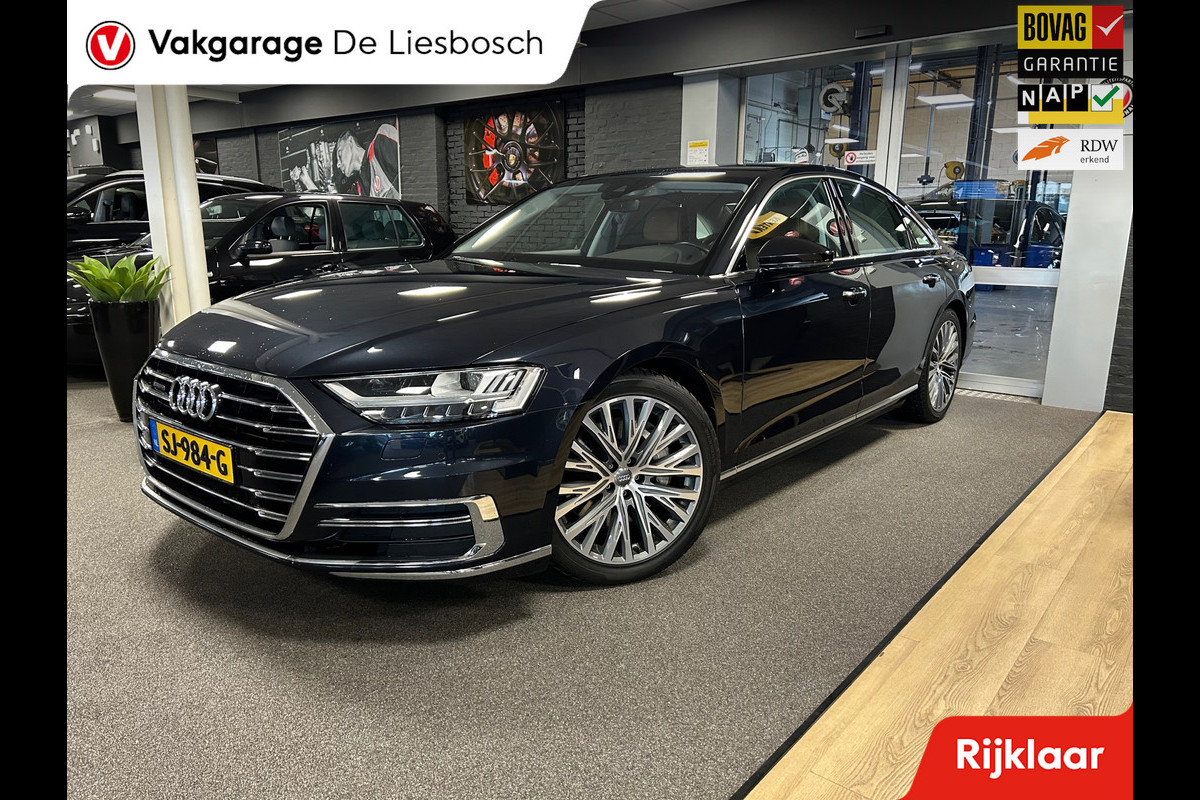 Audi A8 55 TFSI quattro / Leder / Navigatie / 20inch / B&O / stoel verwarming voor + achter. Audi A8 55 TFSI quattro / Leder / Navigatie / 20inch / B&O / stoel verwarming voor + achter.