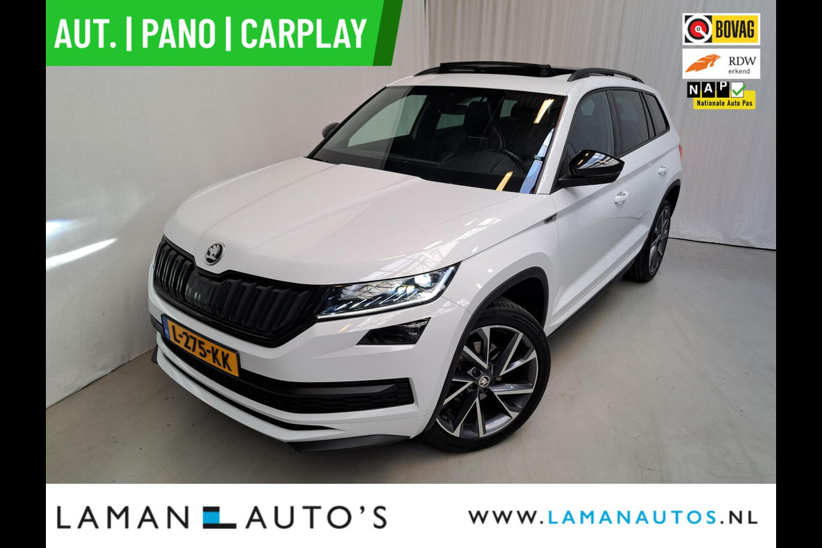 Škoda Kodiaq 1.5 TSI 150pk DSG Sportline Business Aut. | Panorama Open dak Virtual Leder/Alcantara CarPlay Columbus Canton 20" Vega LMV ECC N
