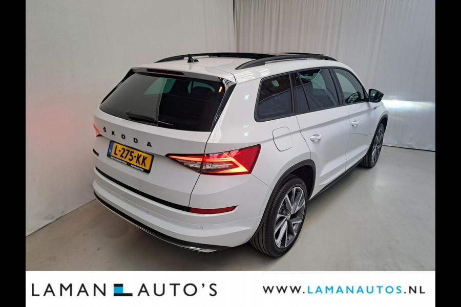 Škoda Kodiaq 1.5 TSI 150pk DSG Sportline Business Aut. | Panorama Open dak Virtual Leder/Alcantara CarPlay Columbus Canton 20" Vega LMV ECC N