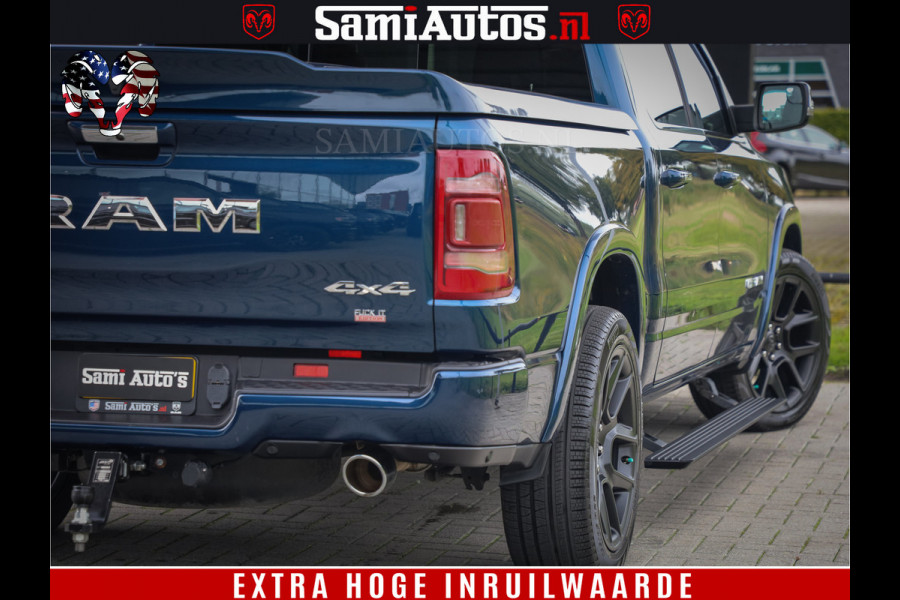 Dodge Ram 1500 LongHorn Edition | Hemi 5.7 V8 | HUD | Luchtvering | Bom Vol | PanoramaDak | Patriot Blue | Comfortabele Dubbele Cabine met Royale 5 Zitplaatsen | DC | Crew Cab | 4x4 | Eerste Eigenaar | 57860 Km Dealer Onderhouden |