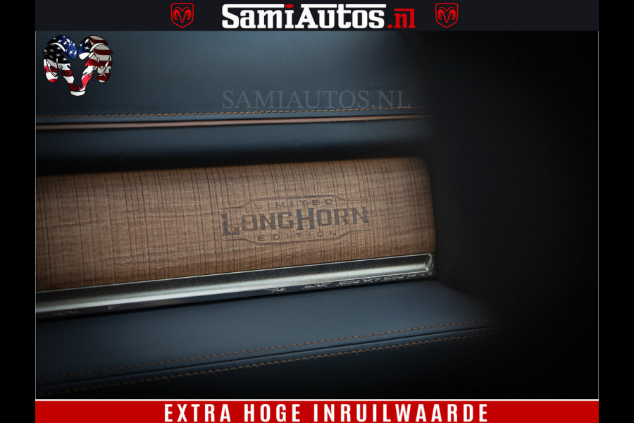 Dodge Ram 1500 LongHorn Edition | Hemi 5.7 V8 | HUD | Luchtvering | Bom Vol | PanoramaDak | Patriot Blue | Comfortabele Dubbele Cabine met Royale 5 Zitplaatsen | DC | Crew Cab | 4x4 | Eerste Eigenaar | 57860 Km Dealer Onderhouden |