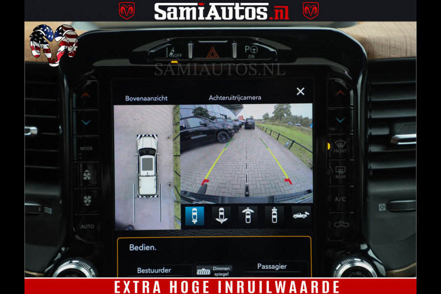 Dodge Ram 1500 LongHorn Edition | Hemi 5.7 V8 | HUD | Luchtvering | Bom Vol | PanoramaDak | Patriot Blue | Comfortabele Dubbele Cabine met Royale 5 Zitplaatsen | DC | Crew Cab | 4x4 | Eerste Eigenaar | 57860 Km Dealer Onderhouden |