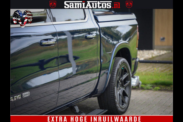 Dodge Ram 1500 LongHorn Edition | Hemi 5.7 V8 | HUD | Luchtvering | Bom Vol | PanoramaDak | Patriot Blue | Comfortabele Dubbele Cabine met Royale 5 Zitplaatsen | DC | Crew Cab | 4x4 | Eerste Eigenaar | 57860 Km Dealer Onderhouden |