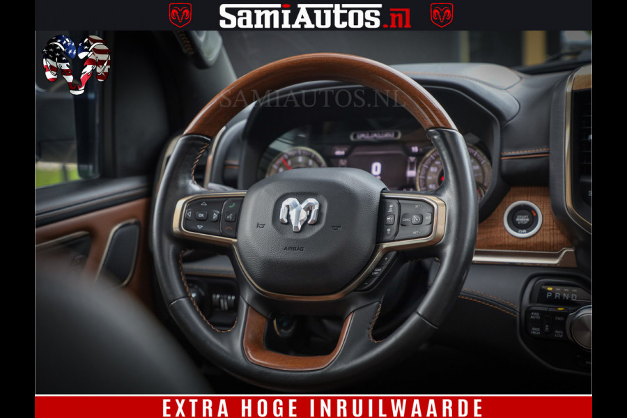 Dodge Ram 1500 LongHorn Edition | Hemi 5.7 V8 | HUD | Luchtvering | Bom Vol | PanoramaDak | Patriot Blue | Comfortabele Dubbele Cabine met Royale 5 Zitplaatsen | DC | Crew Cab | 4x4 | Eerste Eigenaar | 57860 Km Dealer Onderhouden |