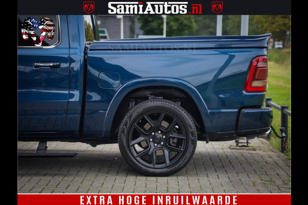 Dodge Ram 1500 LongHorn Edition | Hemi 5.7 V8 | HUD | Luchtvering | Bom Vol | PanoramaDak | Patriot Blue | Comfortabele Dubbele Cabine met Royale 5 Zitplaatsen | DC | Crew Cab | 4x4 | Eerste Eigenaar | 57860 Km Dealer Onderhouden |
