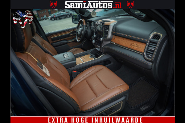 Dodge Ram 1500 LongHorn Edition | Hemi 5.7 V8 | HUD | Luchtvering | Bom Vol | PanoramaDak | Patriot Blue | Comfortabele Dubbele Cabine met Royale 5 Zitplaatsen | DC | Crew Cab | 4x4 | Eerste Eigenaar | 57860 Km Dealer Onderhouden |