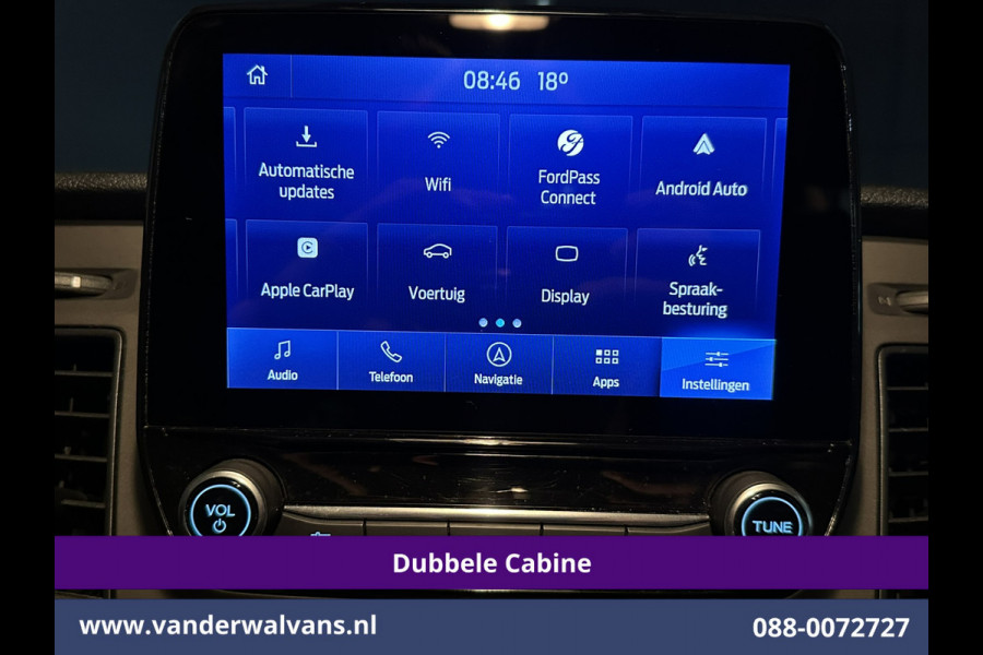 Ford Transit Custom 2.0 TDCI 131pk L2H1 Dubbele Cabine Euro6 Airco | 6-Zits | Camera | Navigatie | LED | Apple Carplay Android Auto, Cruisecontrol, Verwarmde voorruit, Stoelverwarming, Parkeersensoren, 2800kg trekvermogen