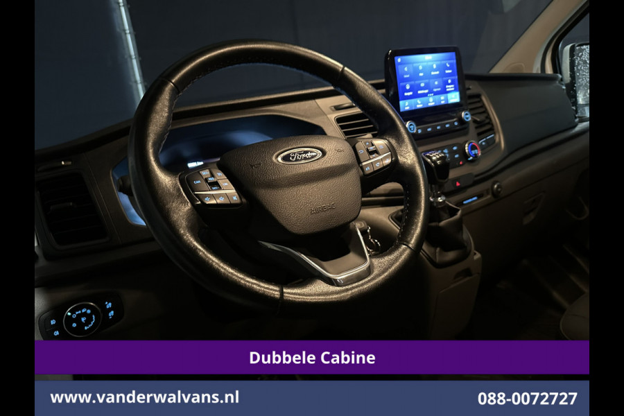 Ford Transit Custom 2.0 TDCI 131pk L2H1 Dubbele Cabine Euro6 Airco | 6-Zits | Camera | Navigatie | LED | Apple Carplay Android Auto, Cruisecontrol, Verwarmde voorruit, Stoelverwarming, Parkeersensoren, 2800kg trekvermogen