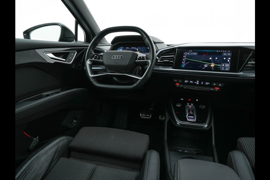 Audi Q4 Sportback e-tron 40 S-Line Edition 77 kWh [ 3-Fase ] {SOH-92%} (INCL-BTW) *HEAT-PUMP | LEATHER-FABRIC | MATRIX-LED | ADAPTIVE-CRUISE | AMBIENT-LIGHT | DIGI-COCKPIT | AUDI-SOUND | DAB+ | KEYLESS | SHIFT-PADDLES | CAMERA | HEATED-SPORTSEATS | 20''ALU*